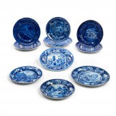TEN STAFFORDSHIRE BLUE TRANSFE