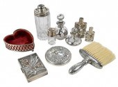 TEN STERLING DRESSING ITEMS, O