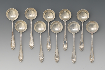 Ten Sterling Silver Cream Soup