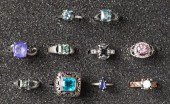 TEN STERLING SILVER RINGSTen S