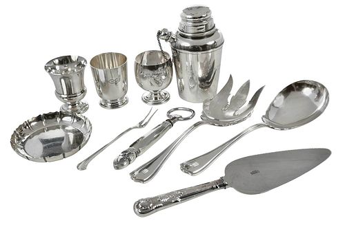 TEN STERLING TABLE ITEMS20th