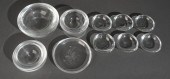 TEN STEUBEN CRYSTAL NUT DISHES
