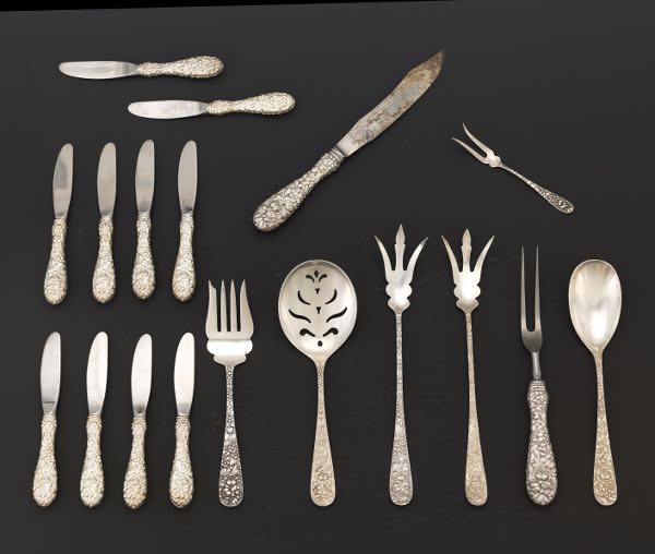 TEN STIEFF STERLING SILVER BUTTER