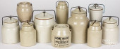 TEN STONEWARE CROCKS<br>Ten st