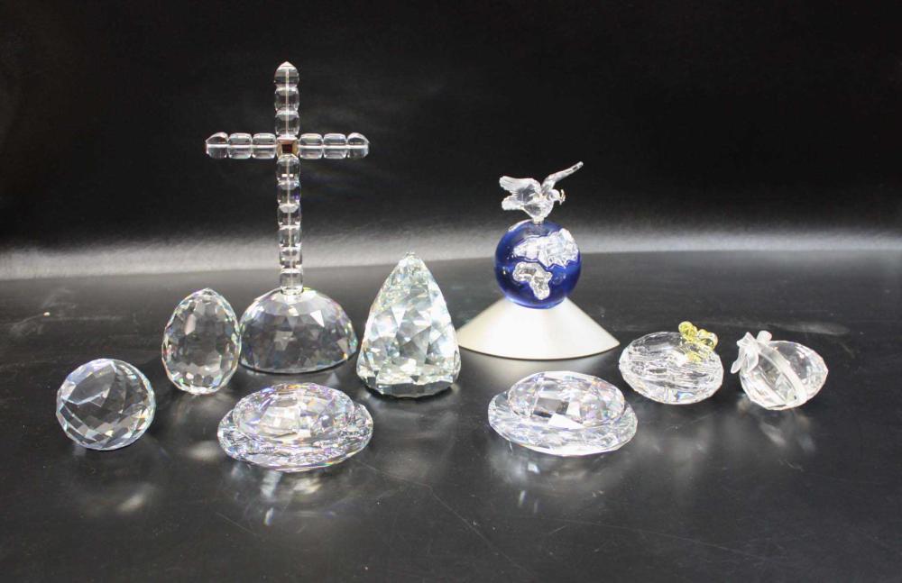 TEN SWAROVSKI CRYSTAL FIGURINES,