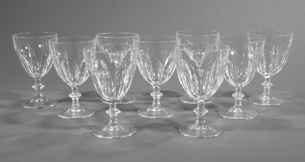 TEN "THUMBPRINT" CUT CRYSTAL