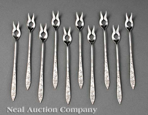Ten Tiffany Sterling Silver