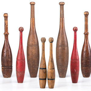Ten Turned Wood Juggling Pins