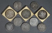 TEN U.S. MORGAN SILVER DOLLARS