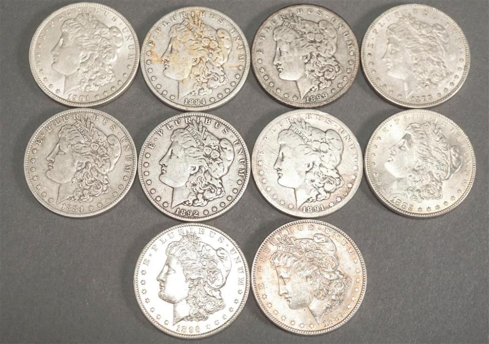 TEN U.S. MORGAN SILVER DOLLARSTen