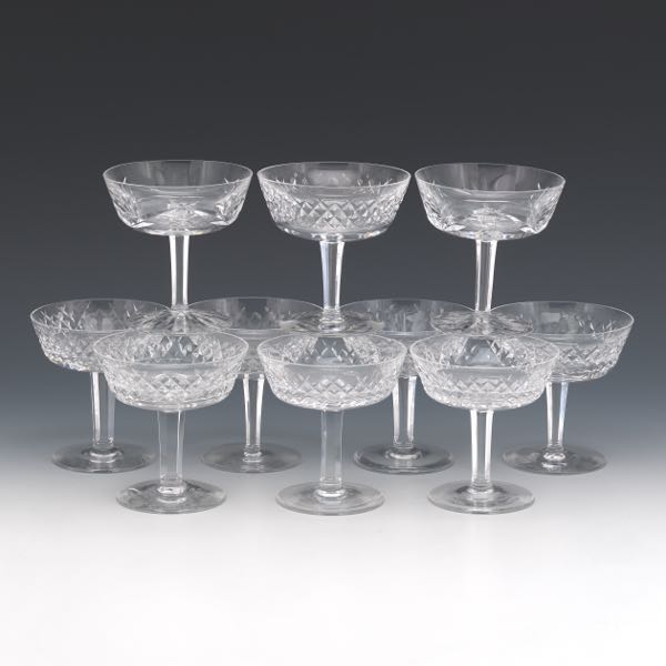 TEN WATERFORD CRYSTAL CHAMPAGNE