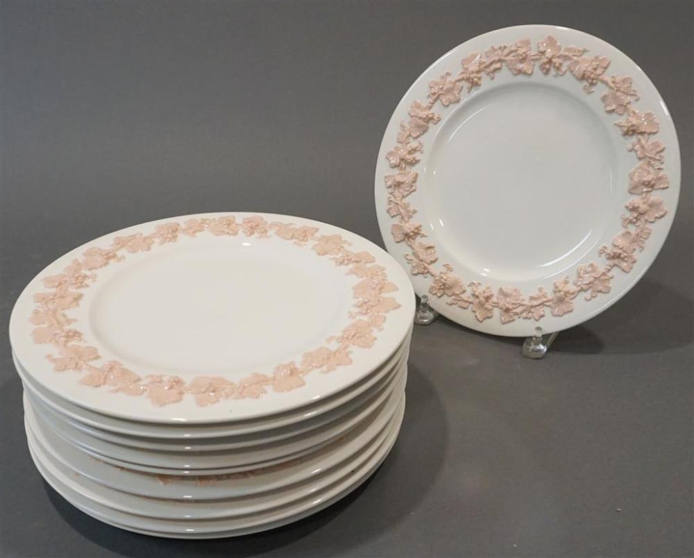TEN WEDGWOOD EMBOSSED QUEENSWARE