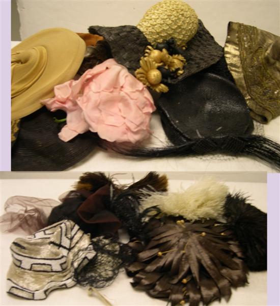 Ten women's hats including: