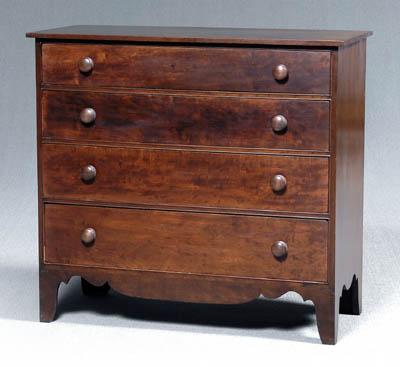 Tennessee cherry four-drawer chest,