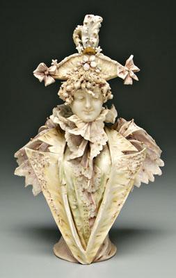 Teplitz porcelain bust, smiling