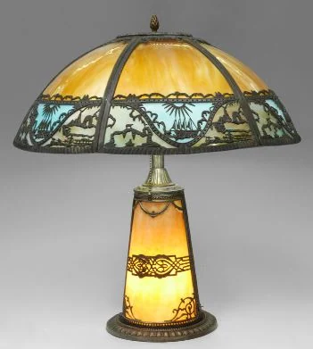 Antique Slag Glass Lamp