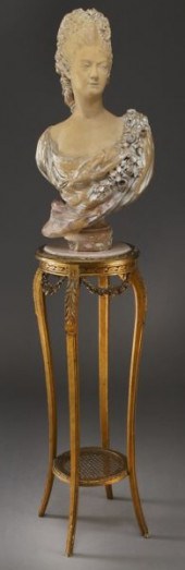 Terra cotta bust of a draped l