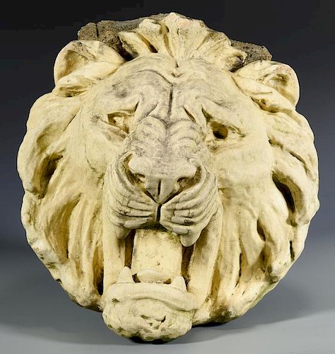 TERRA COTTA LION HEAD FROM