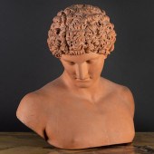 TERRACOTTA BUST OF ANTINOUS, A