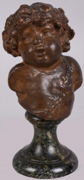 TERRACOTTA BUST OF INFANT BACC