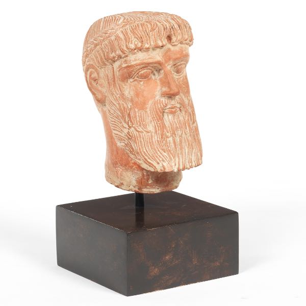 TERRACOTTA BUST OF ZEUS 8?" x 4¼" x