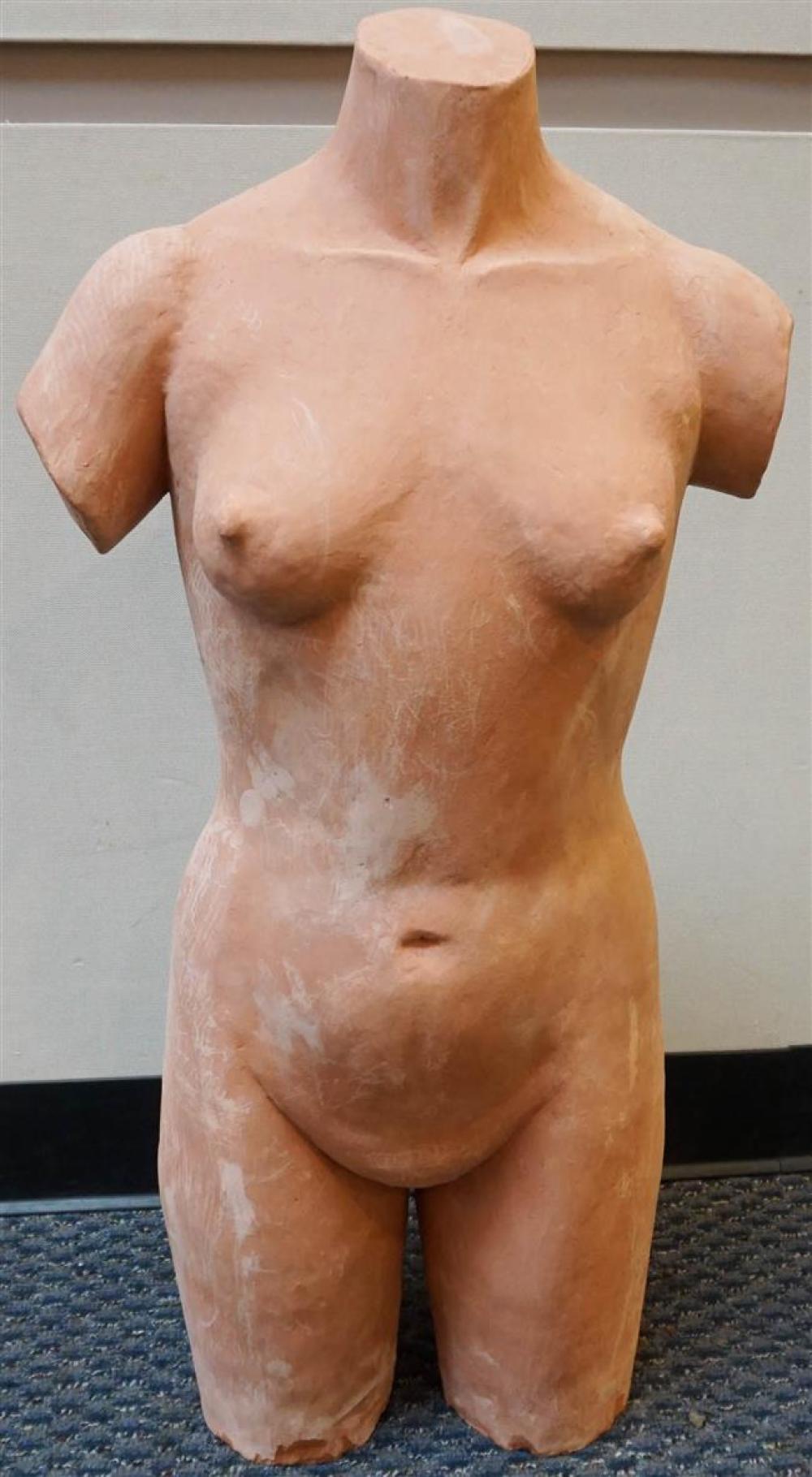 TERRACOTTA FEMALE TORSO, H: 34