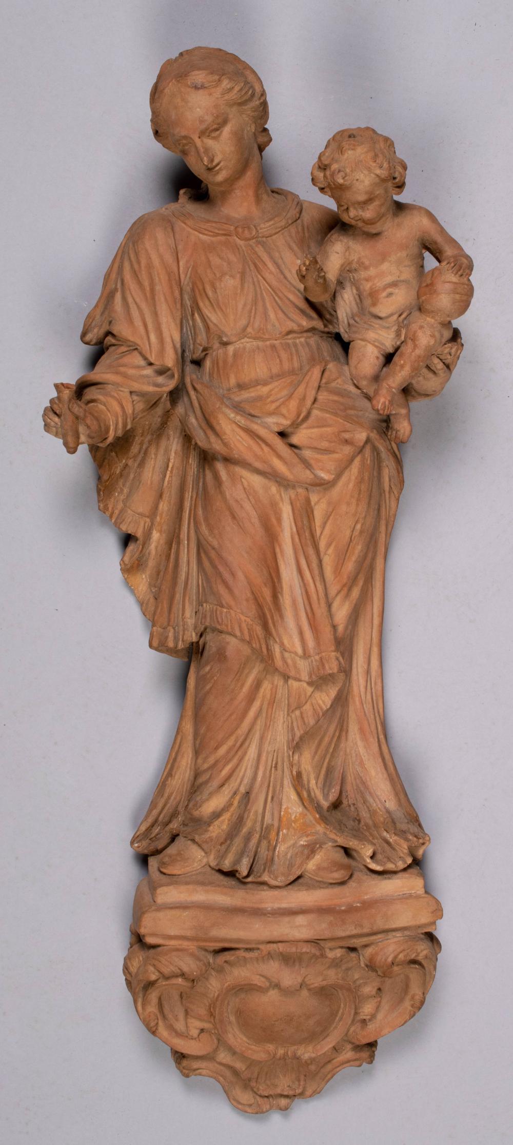 TERRACOTTA GROUP OF THE VIRGIN