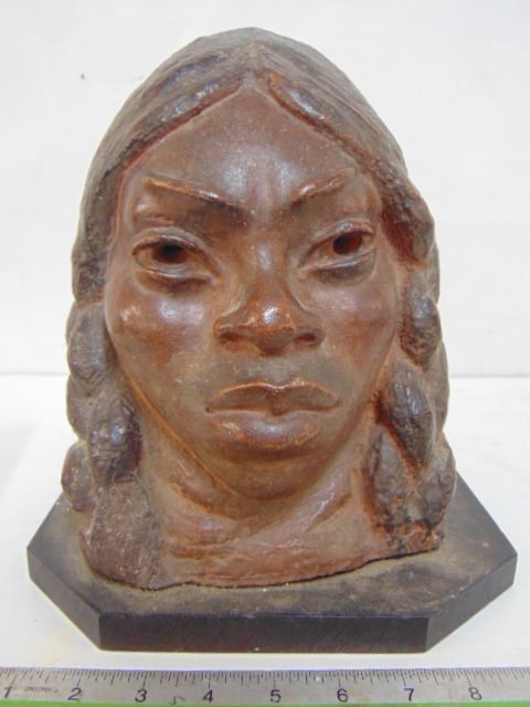 TERRACOTTA HEAD, MEXICAN WOMAN,