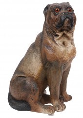 TERRACOTTA SITTING PUG STATUET