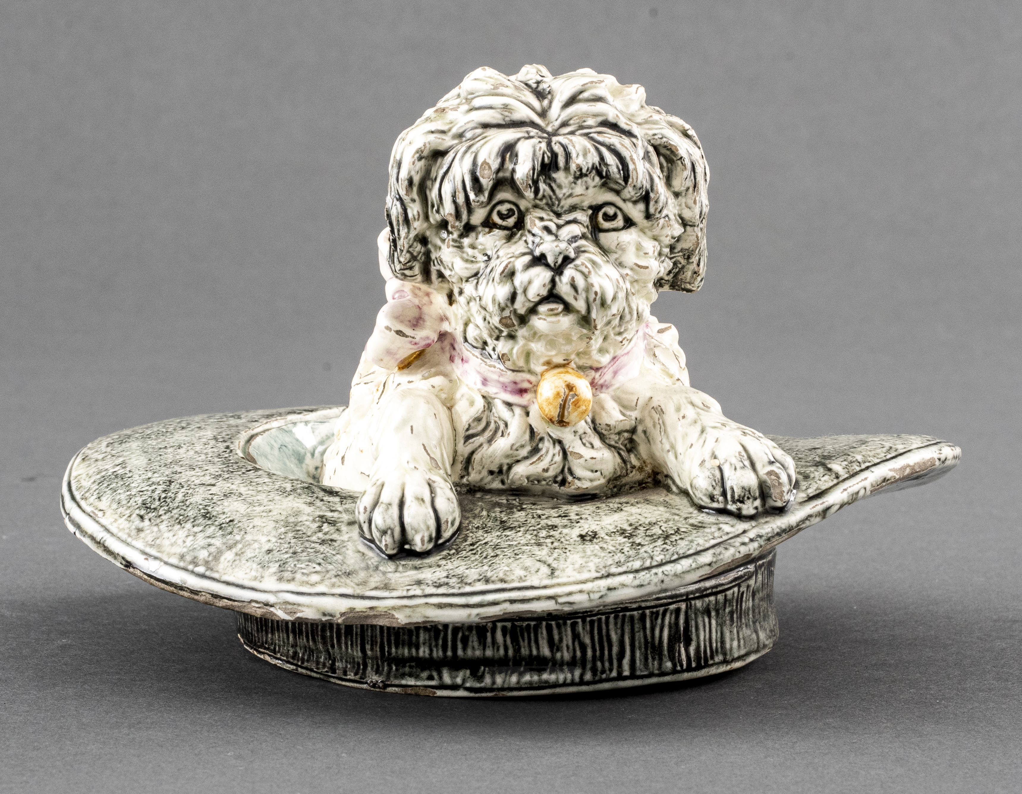 TERRIER IN A HAT CERAMIC