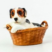 TERRIER SITTING IN BASKET HN25