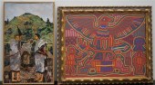 TESHOME, VILLAGERS, OIL ON BOA