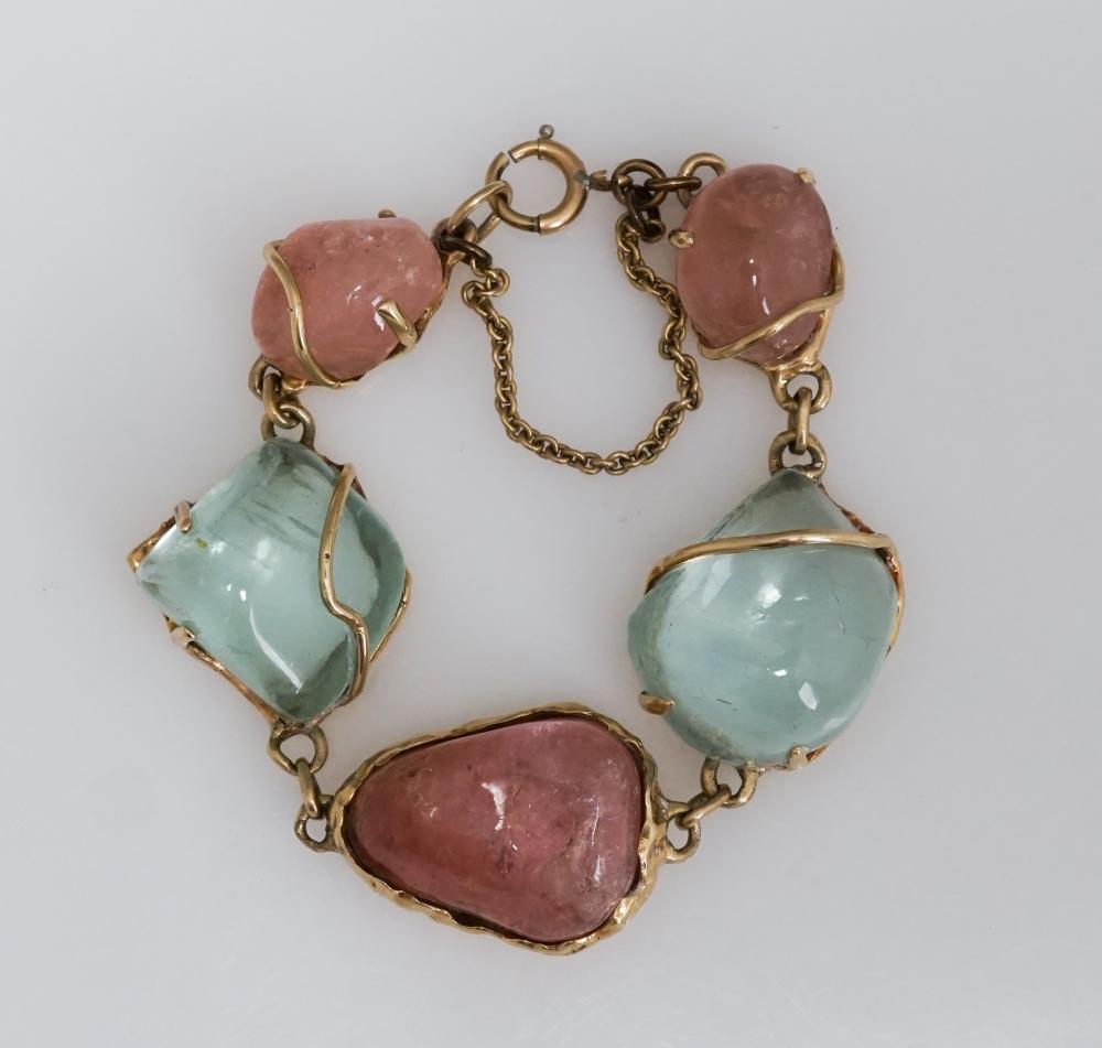 TESTED 14-KARAT YELLOW-GOLD, PINK