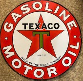 TEXACO DOUBLE SIDED PORCELAIN