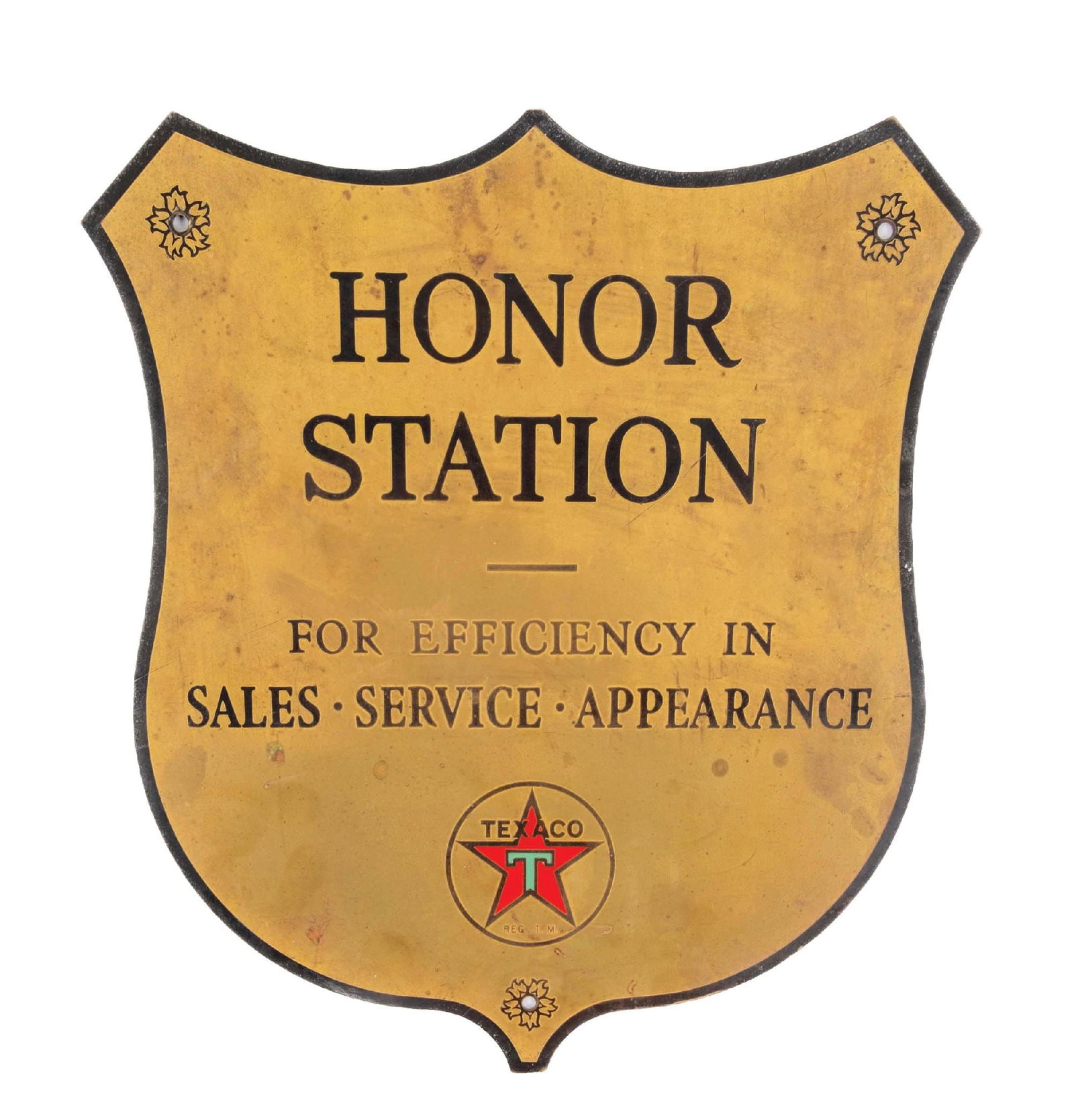 TEXACO HONOR STATION PLAQUE