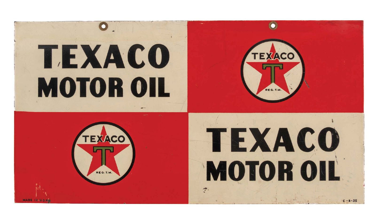TEXACO MOTOR OIL TIN SIGNDST. A