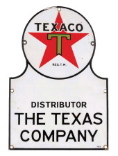 TEXACO PORCELAIN KEYHOLE DISTR