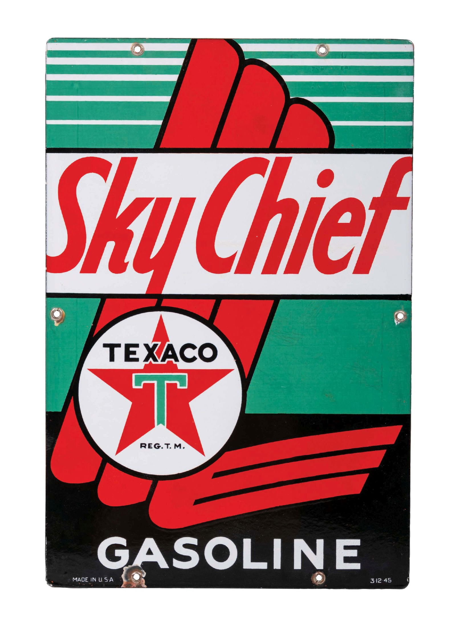 TEXACO SKY CHIEF GASOLINE PORCELAIN