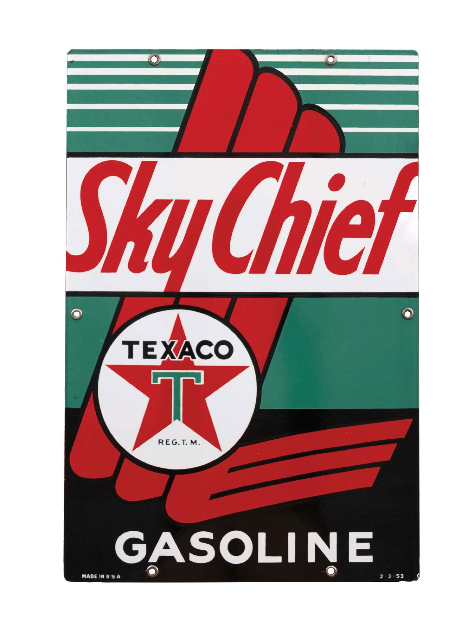 TEXACO SKY CHIEF GASOLINE PORCELAIN