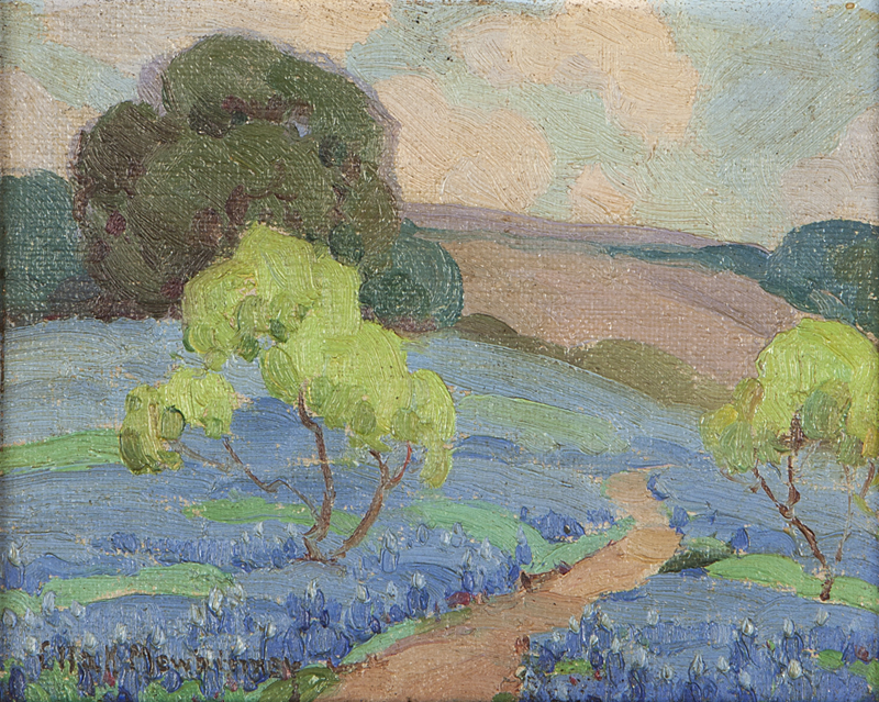 Texas bluebonnet landscape oil on