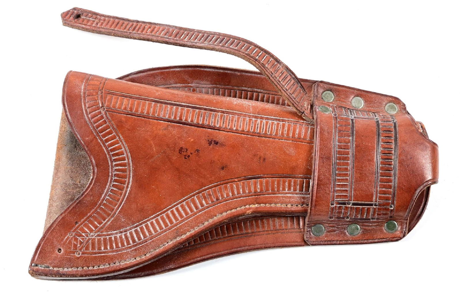 TEXAS STYLE TOOLED BROWN LEATHER