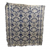 TEXTILE: BLUE WOOL AND WHITE C