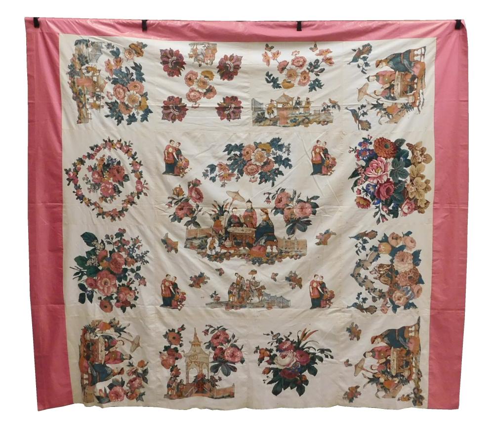 TEXTILE: CUT-OUT CHINTZ APPLIQUE