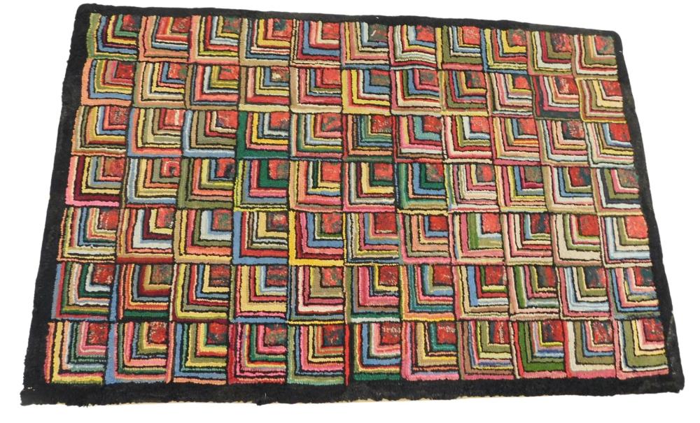 TEXTILE: HOOKED RUG, C.