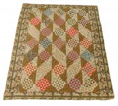 TEXTILE: PIECED CALICO QUILT W