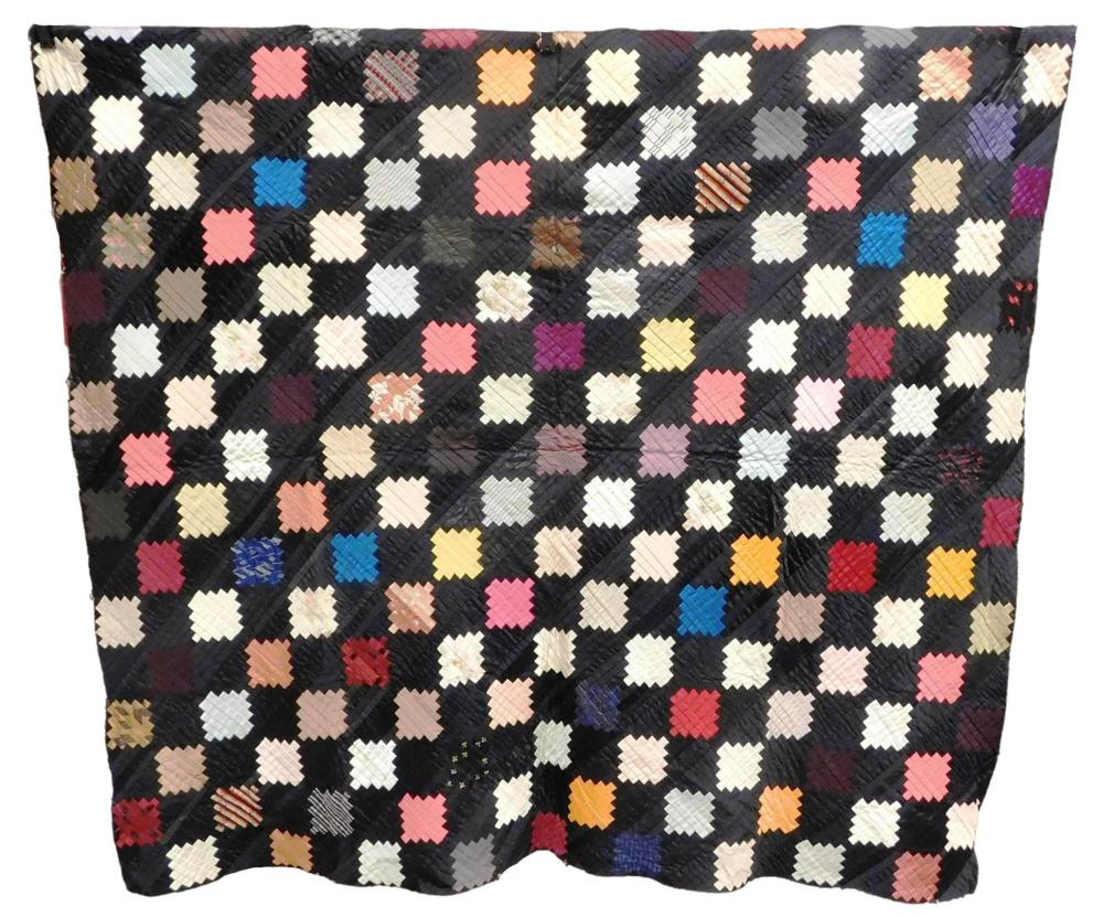 TEXTILE: SILK LOG CABIN QUILT