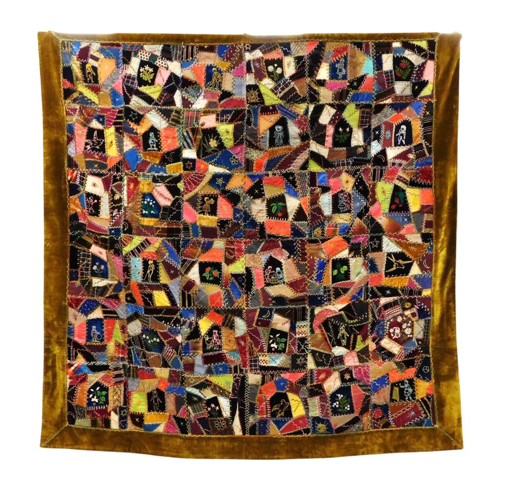 TEXTILE: VICTORIAN CRAZY QUILT,
