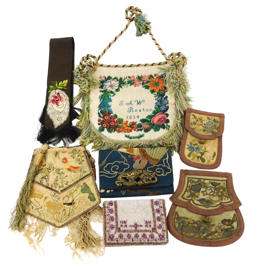 TEXTILES: EIGHT LADIES ACCESSORIES,