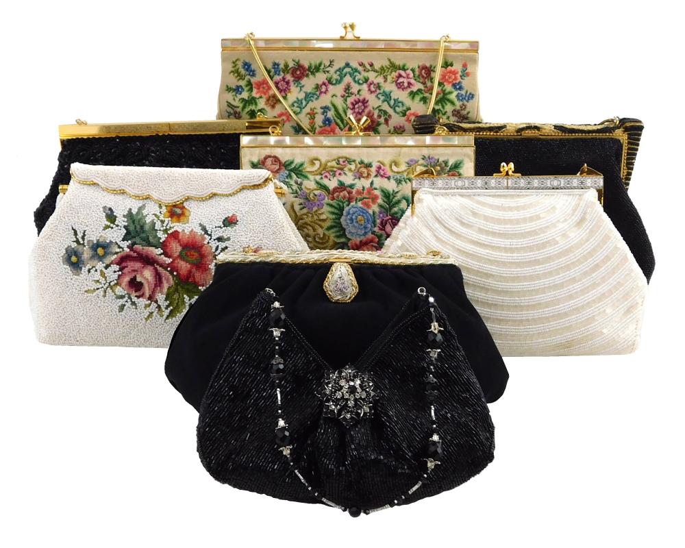 TEXTILES: EIGHT VINTAGE BEADED