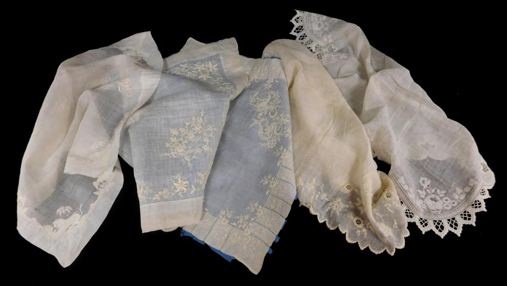 TEXTILES: FIVE FINELY EMBROIDERED